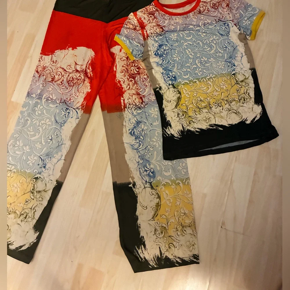 Archival Vintage 90s Jean Paul Gaultier Maille Baroque Colorblock Matching Set
